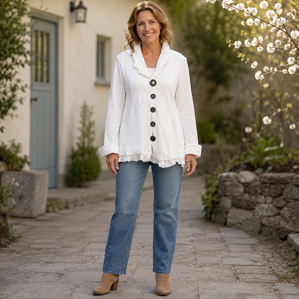 Neon Buddhe Button Up Cardigan Coat White Size Large